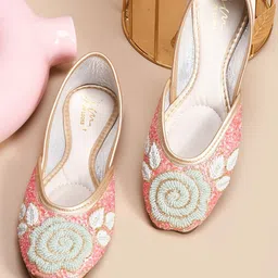 JM Looks Women Embellished Ethnic Mojaris Flats-image-9