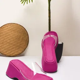 TRYME Women Solid Synthetic Round Toe Platform Sandals-45