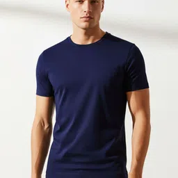 Dzant Men Solid Round Neck Cotton T-shirt-image-12