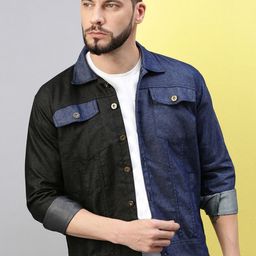 VOXATI Men Washed Denim Jacket with Embroidered-50