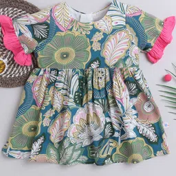 MANY FROCKS & Floral Print Fit & Flare Dress-45