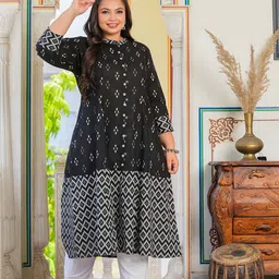 IKRASS Women Geometric Printed Sequinned Kurta-15