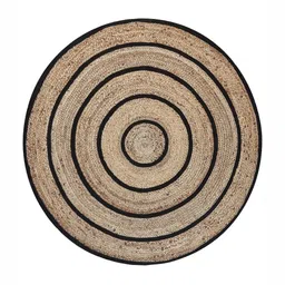 Art Avenue Fujairah Beige & Black Textured Round Floor Jute Carpet-10