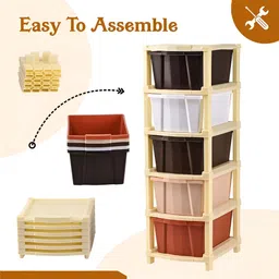 RUBOXA Brown Set of 1 Regular Drawer Organiser Organisers image 2