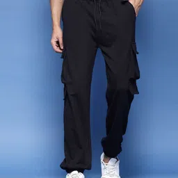 FLYNOFF Men Relaxed Loose Fit Mid-Rise Easy Wash Cargo Styles Joggers-image-54