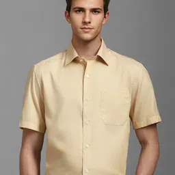 Louis Philippe Men Classic Spread Collar Solid Cotton Formal Shirt-picture-22