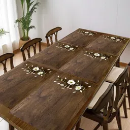 Aura 6Pcs Brown & White Printed Table Placemats-24