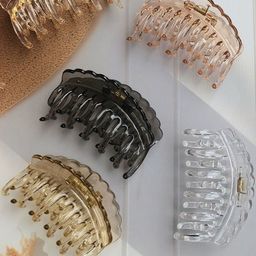 DIVASTRI Women Set of 6 Transparent Glossy Finish Claw Clip-picture-19