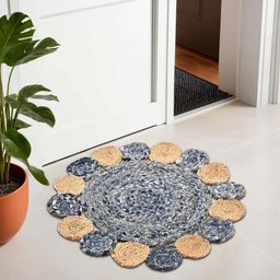 Myntra Elegant Homes Grey & Beige Handwoven Jute Doormats-image-58