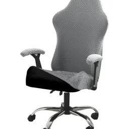 HOKIPO Grey Jacquard Computer Rotating Chair Seat Cover-image-90