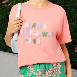 DressBerry Mind Matters Typography Print Relaxed T-Shirt-image-44
