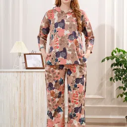 NIGHT FLOSS Printed hooded Neck Sweatshirt With Trousers Co-Ords-picture-25
