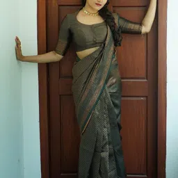 RASVRITI Art Silk Saree With Blouse Piece-picture-45