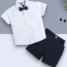 WINSWORLD ENTERPRISE Kids Printed Spread Collar Short Sleeves Shirt With Shorts-picture-9