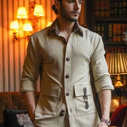 Dressjet Men Comfort Fit Textured Spread Collar Casual Shirt-image-34