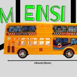 neoinsta shopping Big size friction powered double decker bus toy Yellow color image 5