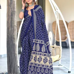 PEENGAX Bandhani Pure Cotton Ikat Saree-29