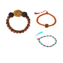 Divine souvenirs Unisex Set Of 3 Artificial Beaded Elasticated Bracelets-12