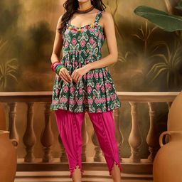 Sangria Women Printed Pure Cotton Kurti with Dhoti Pants-picture-9