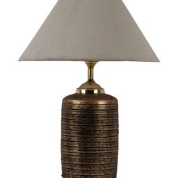 BrightDaisy White Printed Terracotta Frusturical Shaped Table Lamp image 4