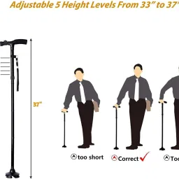 i dote Folding Walking Stick with LED Light with adjustable Walking Stick image 4
