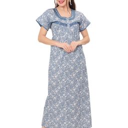 Ms.Lingies Ethnic Motifs Print Maternity Pure Cotton Maxi Nightdress-image-87