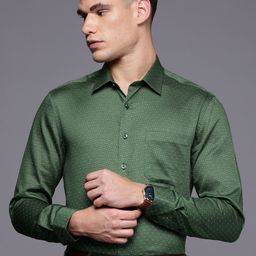 Louis Philippe Pure Cotton Ethnic Motifs Printed Slim Fit Formal Shirt-picture-9