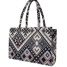 Ap ulike Printed Textured Oversized Structured Tote Bag image 4