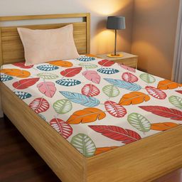 IVAZA Beige Geometric 150 Cotton Single-image-97
