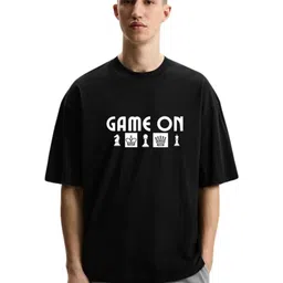 Fashnobic Men Typography Printed Round Neck Cotton Oversized T-shirt-image-31