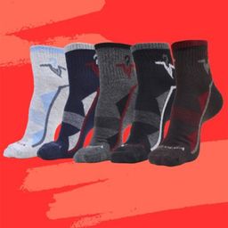 MJE Men Pack Of 5 Patterned Ankle Length Socks-image-90