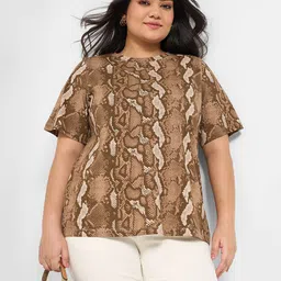 Honey Curvytude by Pantaloons Animal Print Cotton Top-picture-46