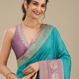 Koskii Beads and Stones Zari Saree-44