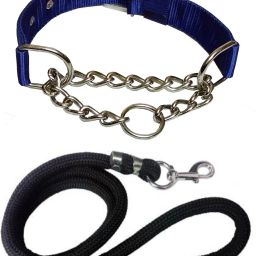 Dog Belt Combo of Blue Choke Collar with Black Lead 1.5m Lengthy Dog Collar & Leash-image-37