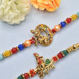 MEIRA JEWELLERY Set Of 4 Rakhi With Roli Chawal & Greeting Card-image-41