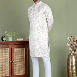 Anouk Men Ethnic Motifs Printed Regular Sequinned Kurta with Pyjamas image 3