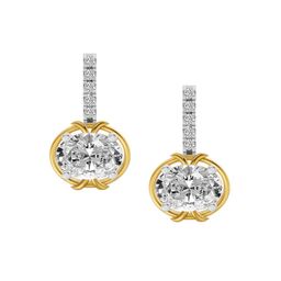 Sparkles 14 KT Yellow Gold 1.14 Ct Drop Oval Shape Lab Grown Diamond Earrings 1.9-picture-22