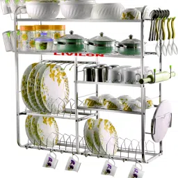 Utensil Kitchen Rack 31 x30 Inches Kitchen Stand / Plate Cutlery Stand / Kitchen Dish Rack Steel-image-13