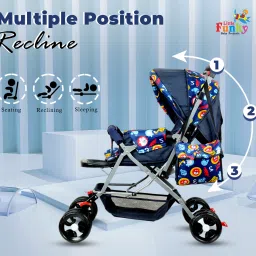 little funky Adjustable backrest, 360° Swivel Wheel , Reversible Handlebar Pram Stroller image 3