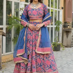 Divena Printed Sequinned Ready to Wear Lehenga & Blouse With Dupatta image 2