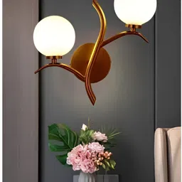 KINIS Gold-Toned & White Abstract Shaped Metal Wall Lamp-image-95