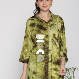 LetsDressUp Women Tie and Dye Shirt Style Longline Top-image-105