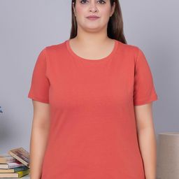 Mlada Women Solid Round Neck Cotton T-shirt-image-24
