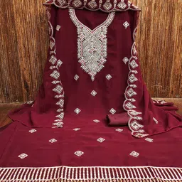 MANVAA Embellished Silk Georgette Unstitched Dress Material-picture-17