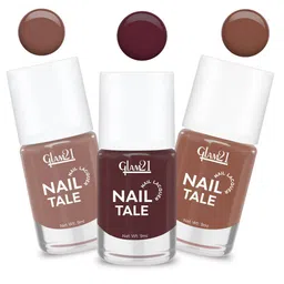 GLAM21 Set of 3 Nail Tale Quick Dry Nail Paint 9 ml each - Shades 37+39+42-45