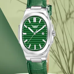 Hala Men Textured Oval Dial Analogue Watch PP-3100-Green-16