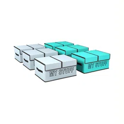 Aura Grey & Green 6 Pieces My Stuff-Printed Double Lid Small Drawer Organisers-10