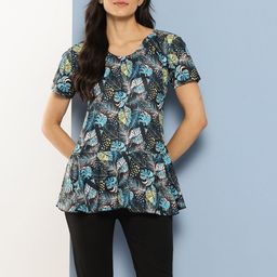 BAESD Leaf Printed Round Neck Swim Suit-picture-23