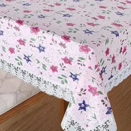 Homerz White Floral Waterproof Plastic 4-Seater Table Cover-image-25