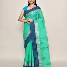PUKU Woven Design Pure Cotton Taant Saree-picture-26